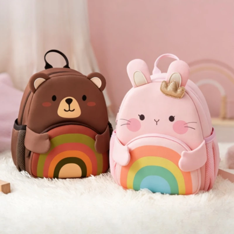 

Cute Animal Toddler Kids Backpack - Lightweight Durable Preschool Backpack with Adorable Animal Shape & Rainbow Decor, Perfect f