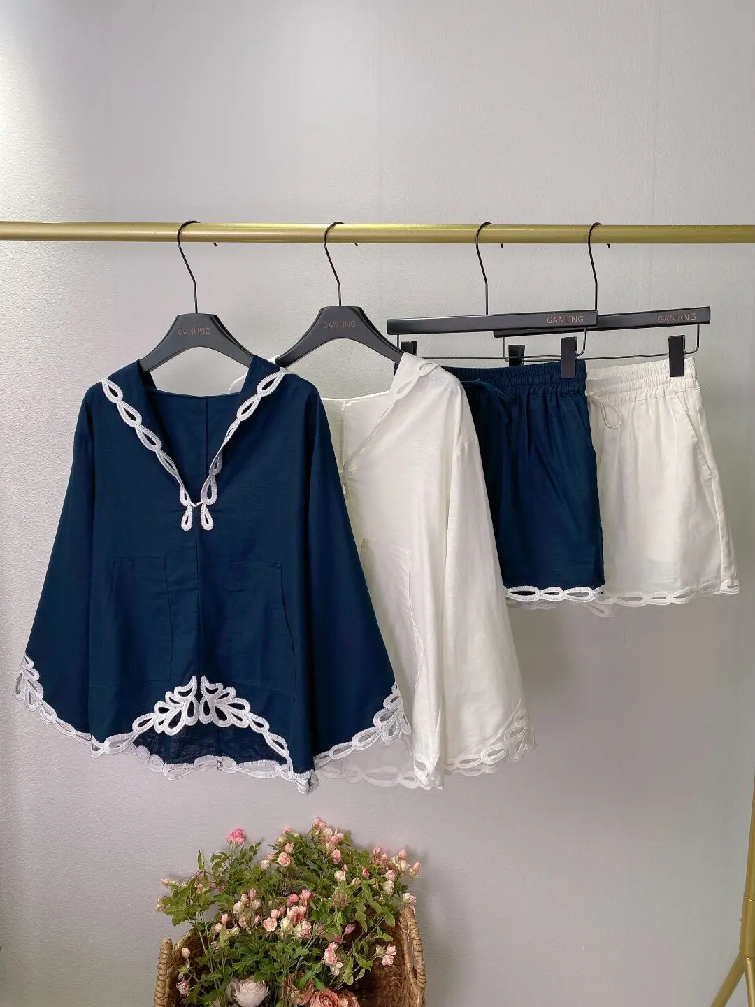 

Casual Chic Long Sve irt orts Set Women's Faionable Ruffle Design Hat Collar High Waist Spring Autumn Winter Set