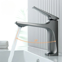 NEW High-end Brass Core Modern Bathroom Sink Faucet Single Handle Deck Mounted Wash Basin Water Tap Hot And Cold Mixer