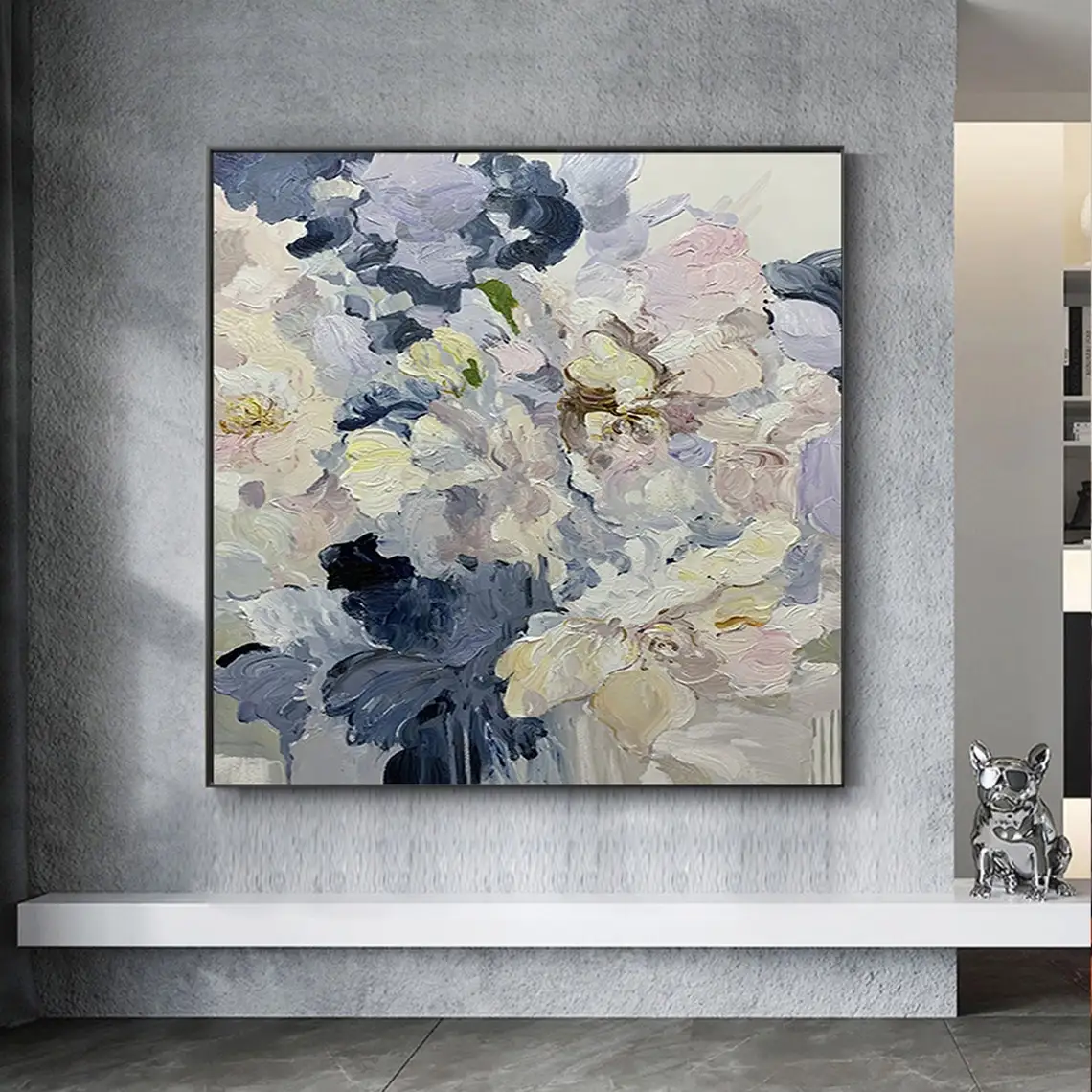 Hand-painted Oil Painting On Canvas Abstract Colorful Roses Painting Floral Wall Art Home Decor Texture Acrylic Painting Home