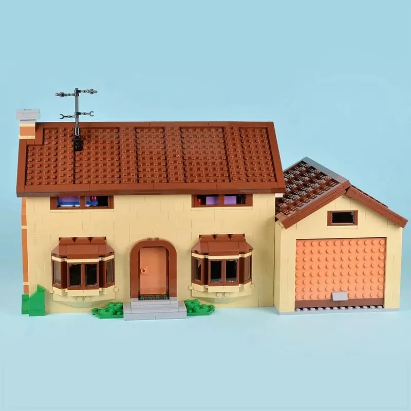 2523PCS MOC Cartoon The Simpsons House Building Blocks Street View Villa Modello Architettura 71006 Mattoni Giocattolo Capretto Adulto Per I Regali