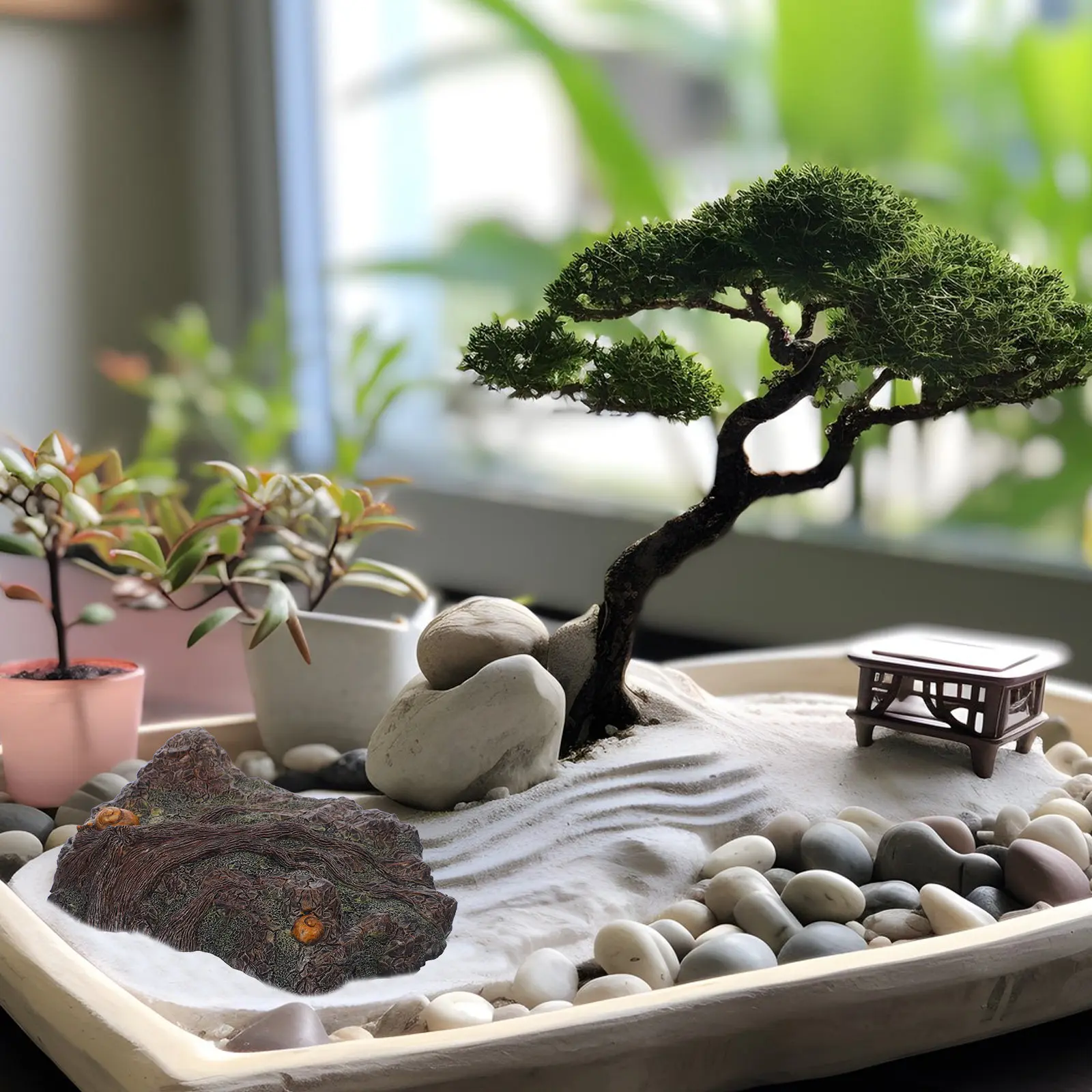 Realistic Miniature Tree Root Platform for Micro Landscape Fairy Garden Train Scenery Sand Table Stone Rock Decor