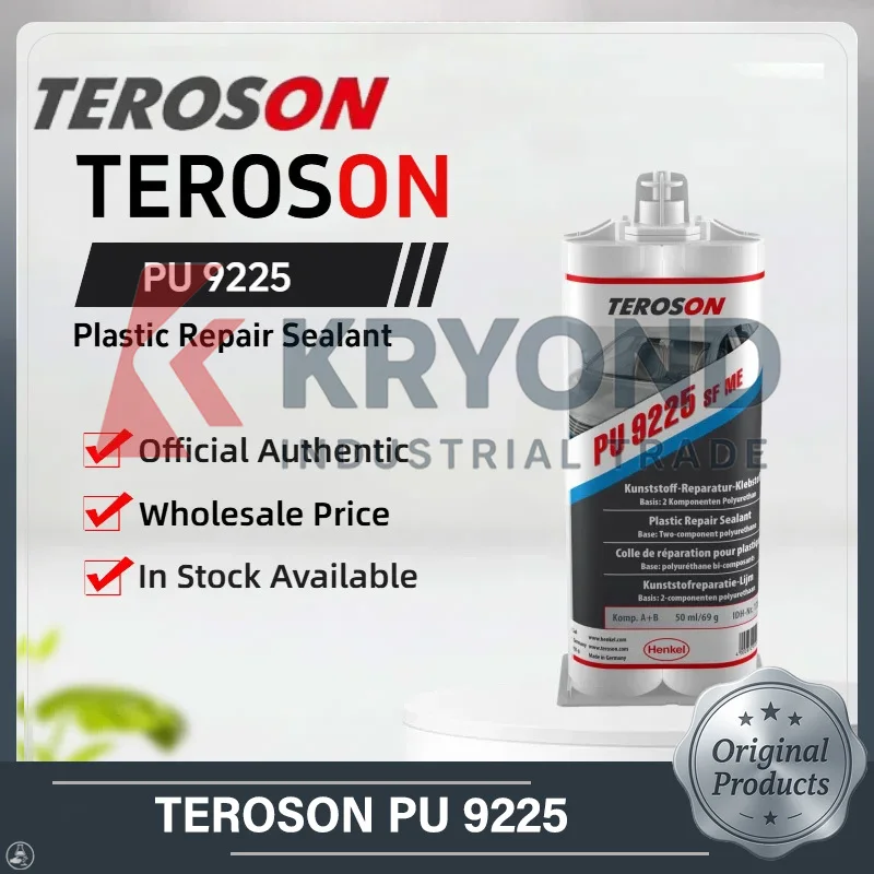 TEROSON PU 9225 Plastic Repair Adhesive Ultra Fast 2 Part Polyurethane Sealant for Automotive Bumper Panel Crack Fix 50ML