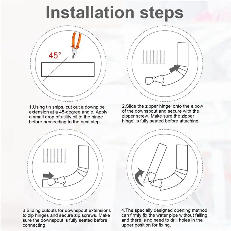 BAAR-6Pcs Stainless Steel Gutter Extension Hinge Downspout Extension Hinge Gutter Extension Can Easy Installation