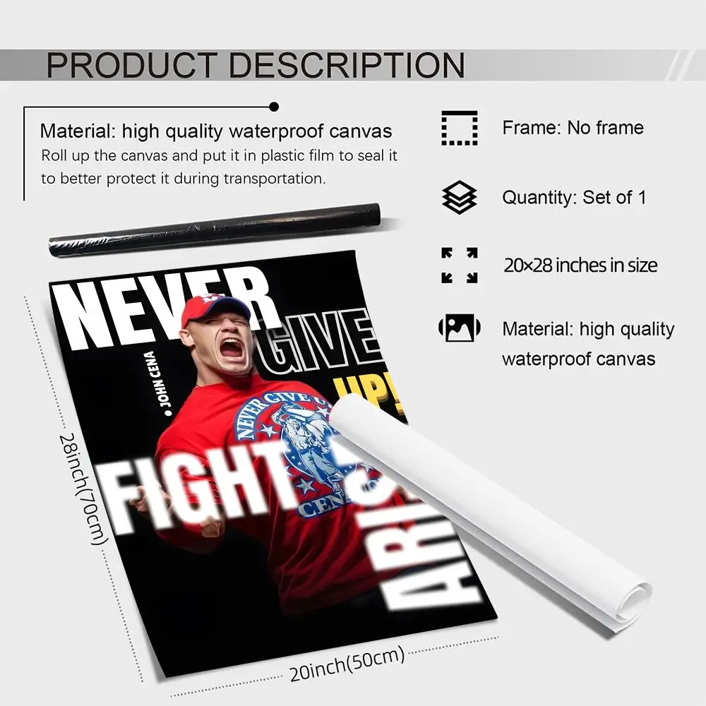 ملصق قماشي لخط الخط من المصارع جون فيليكس أنتوني سينا: تجعد مجاني مقاوم للماء ومتين لجميع الفضاء لتزيين الحائط