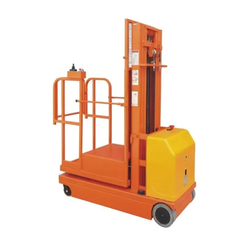 Customized 300kg Full Electric Order Picker 2.7m 3.3m 4.5m Portable Warehouse Hydraulic Order Picking Lifter For Aisle Stock Pic
