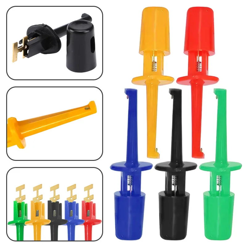 10Pcs Small Size Test Hook Clip IC Grabber Test Probe Mini Crocodile Clip for Multimeter Wire