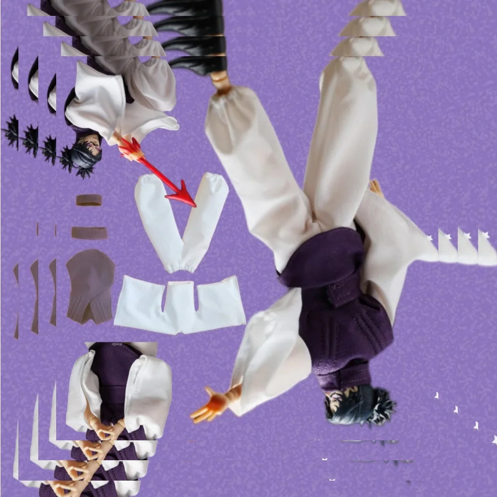 

【Clothing Set】Handmade 1/12 Anime Character White Top Purple Coat White Pants Set Fit 6inchs vtoys mirrfig Action Figure Body