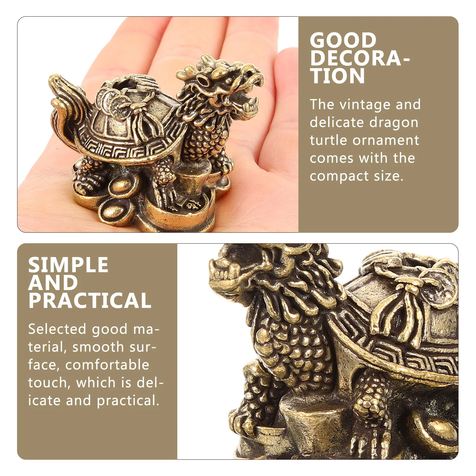 

Copper Dragon Statue Mini Copper Dragon Turtle Animal Decor Home Desk nament Vintage Metal Craft Decor Turtles Figurine