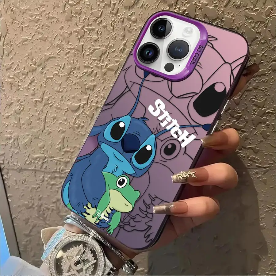 ديزني غرزة الضفدع لينة شل حالة الهاتف آيفون 16e 11 12 13 برو ماكس 14 15 16 زائد