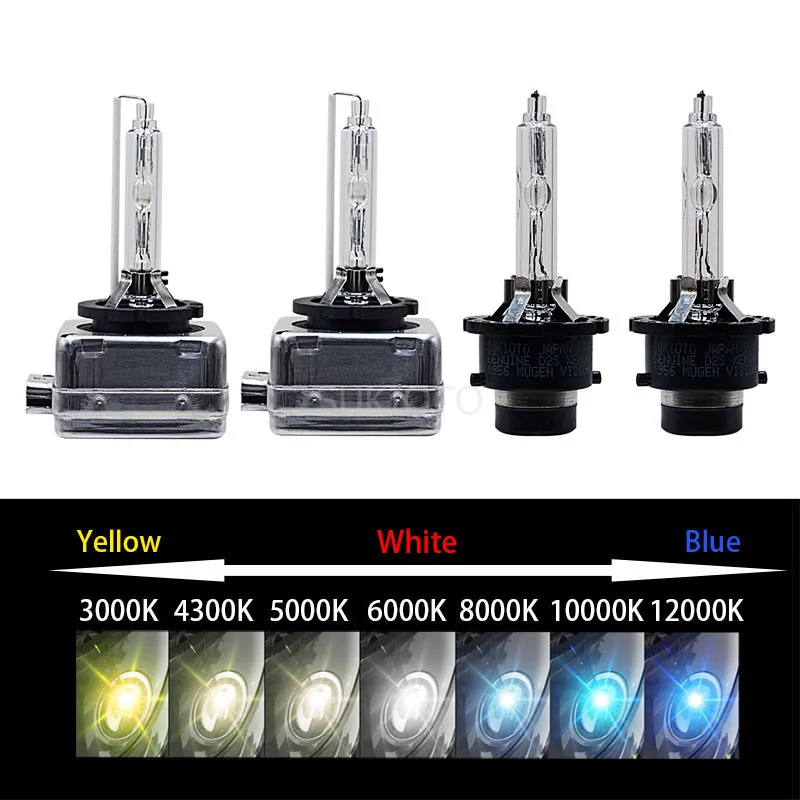 SUKIOTO 55W Xenon D2S 3000K YELLOW D4S Xenon Bulb 4300K 5000K 6000K D3S Xenon D1S 55W Hid Lights Car Headlight bulbs Car Styling