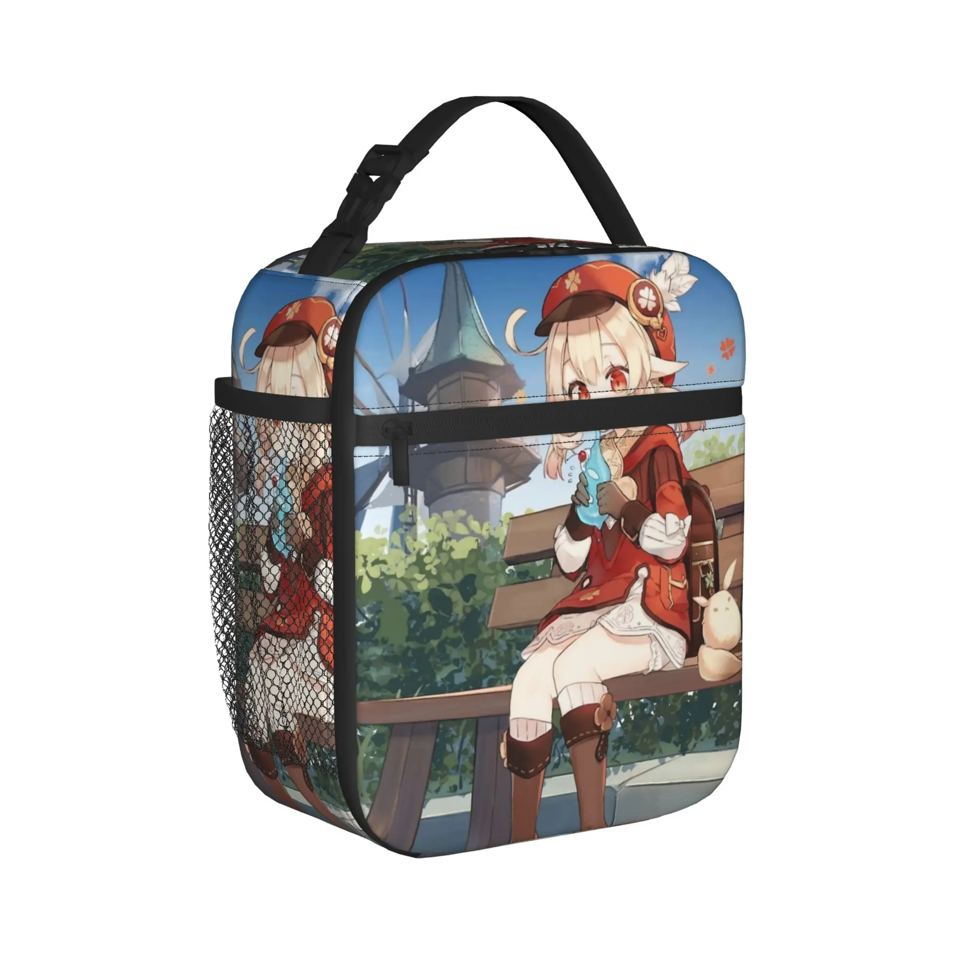 Klee Genshin Impact  Product Insulated Lunch Bags For Office Anime Game Food Storage Bag Portable Thermal Cooler Lunch Boxes