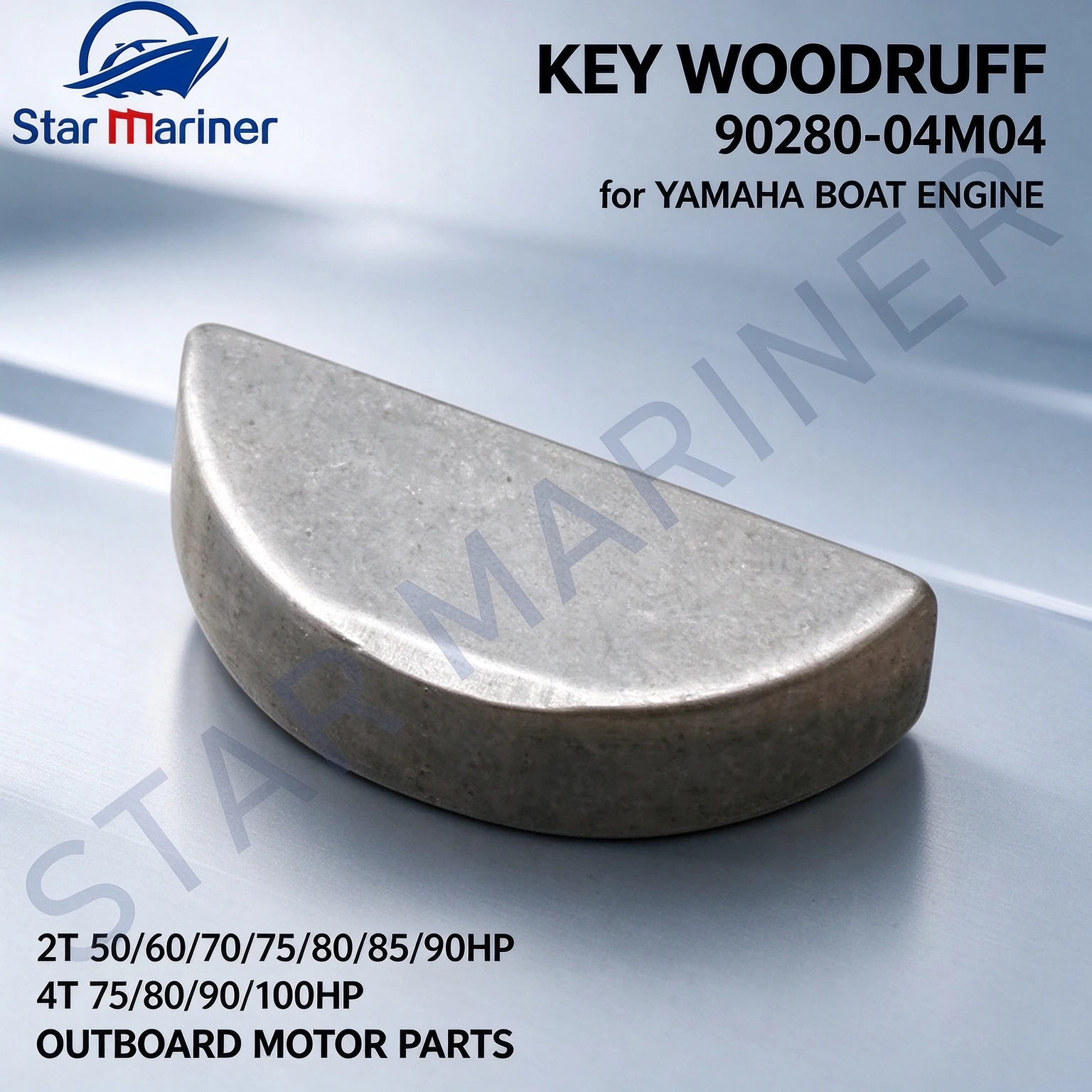 Boat Engine Parts Woodruff Key 90280-04M04 For Yamaha Outboard Motor 2T 50/60/70/75/80/85/90HP 4T 75/80/90/100HP