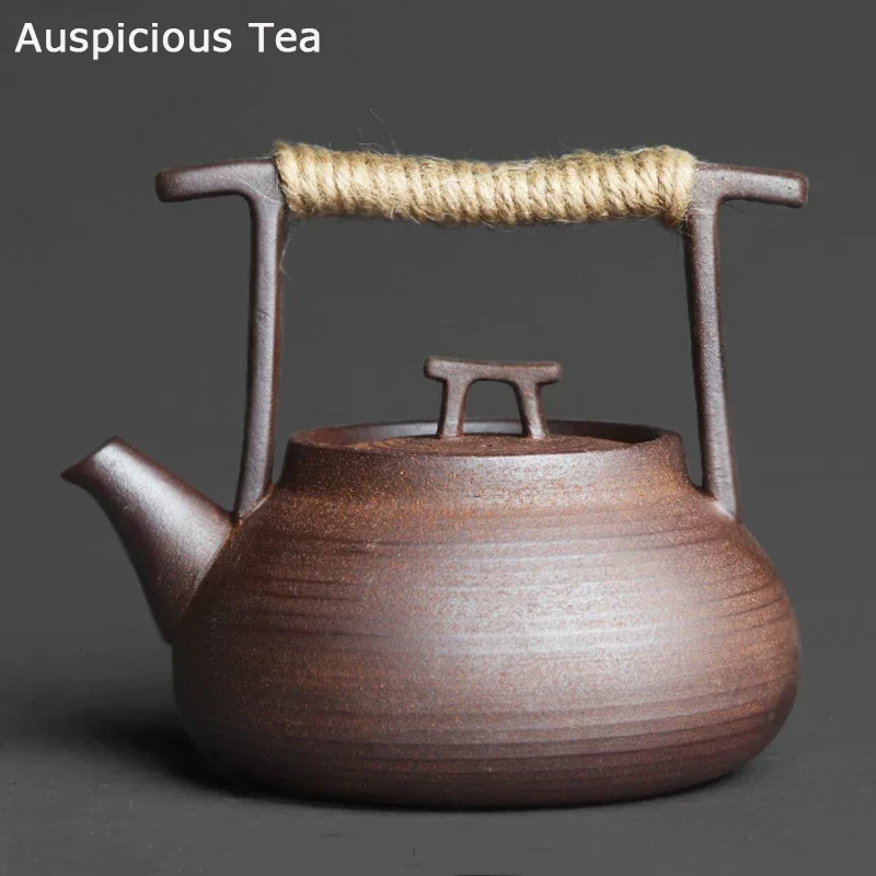 350ml Japanese Style Teapot Handmade Retro Coarse Pottery Stoneware Kungfu Tea Ceremony Portable Tea Maker Ceramic Teapot Teaset