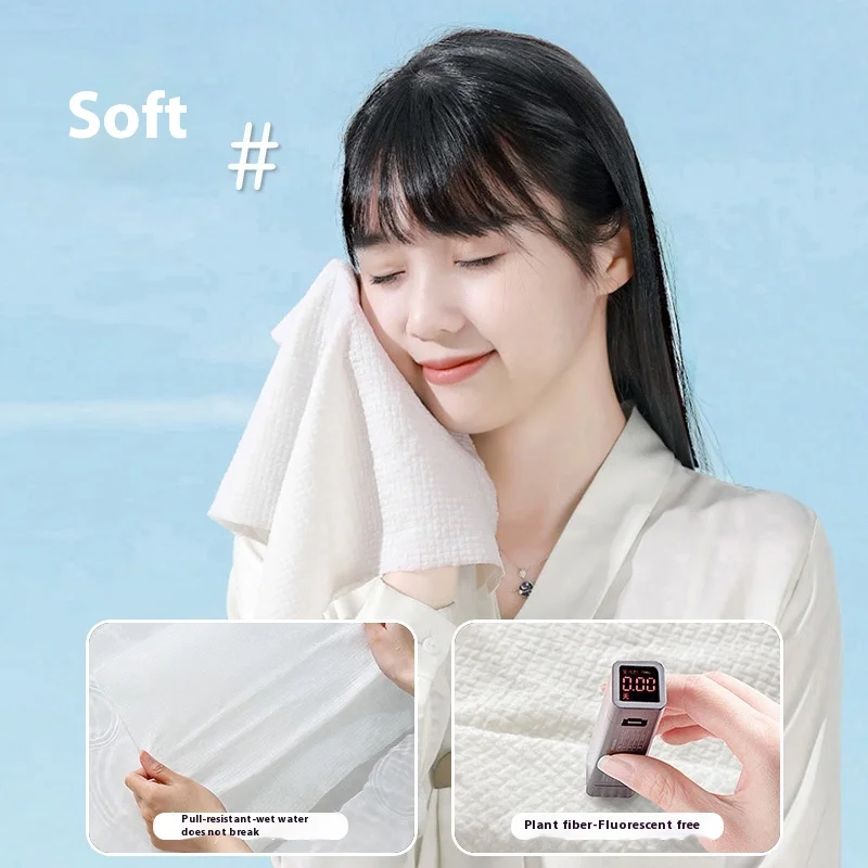 Asciugamano compresso monouso Asciugamano addensato il telo da bagno in cotone Viaggio viso pulito Asciugamano viso portatile con imballaggio indipendente