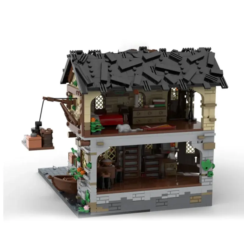 MOC-124794 Building Blocks Medieval Port Castle Assembly Toy Set Holiday Gift