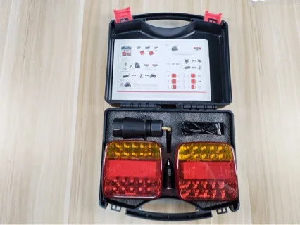 20LED wireless square red and yellow shell trailer truck tail light 12-24v wide pressure