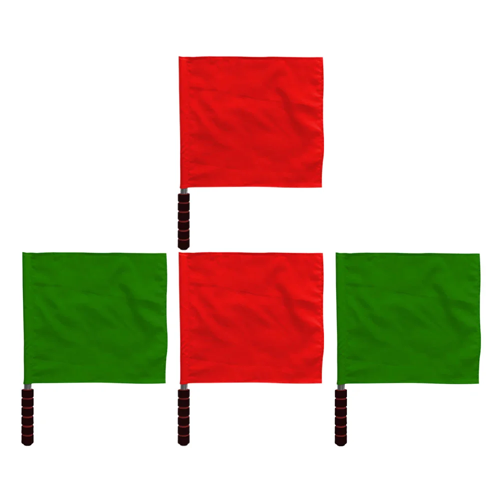 4 Pcs School Referee Flag Small Flags Football Training Sports Korean Supplies Warning Hand