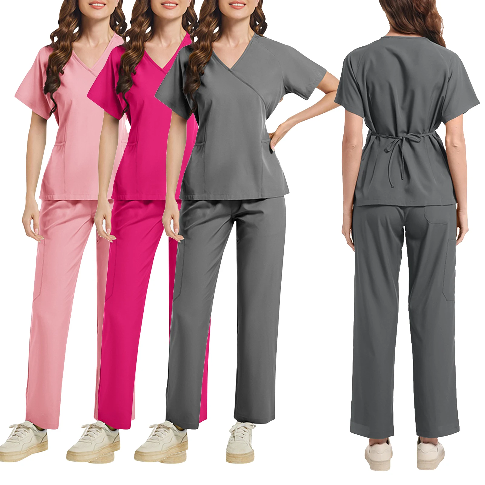 

Nurse Scrubs New Fashion Medical Scrub Soft Breathable Jogger Pants Set Surgical Uniforms Woman Nursing Clinical Doctor Workwear