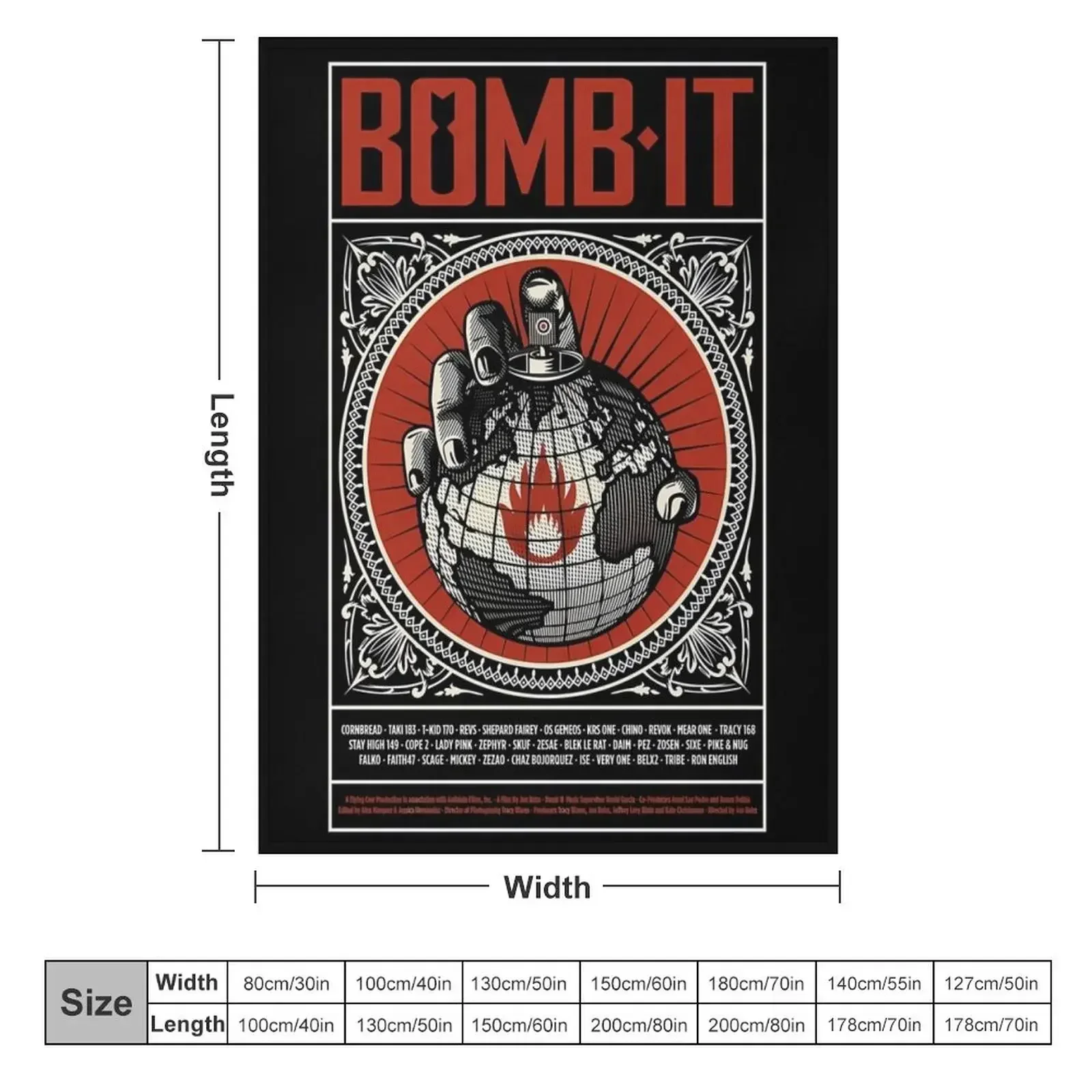 Shepard Fairey BOMB.IT Throw Blanket warm winter Furrys Bed linens Blankets