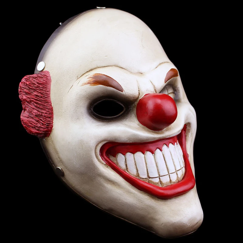 

Halloween Exquisite Payday2 Resin Face Masks Red Nosed Clown Collectible Game Harvest Day 2 Masquerade Ball Mask Costume Props