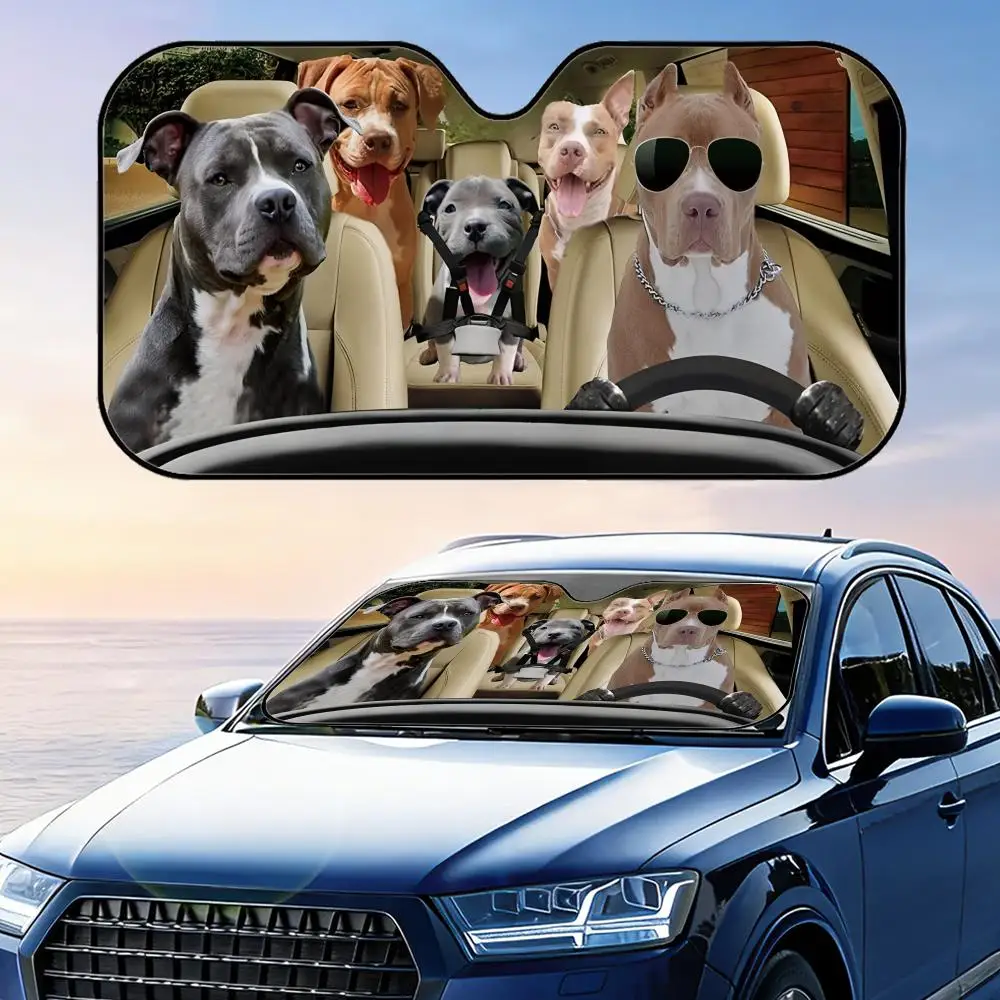 

Солнцезащитный козырек для автомобиля Pit Bull Animal Dog из алюминиевой фольги, многоразовый, с защитой от УФ-излучения и теплоизоляцией