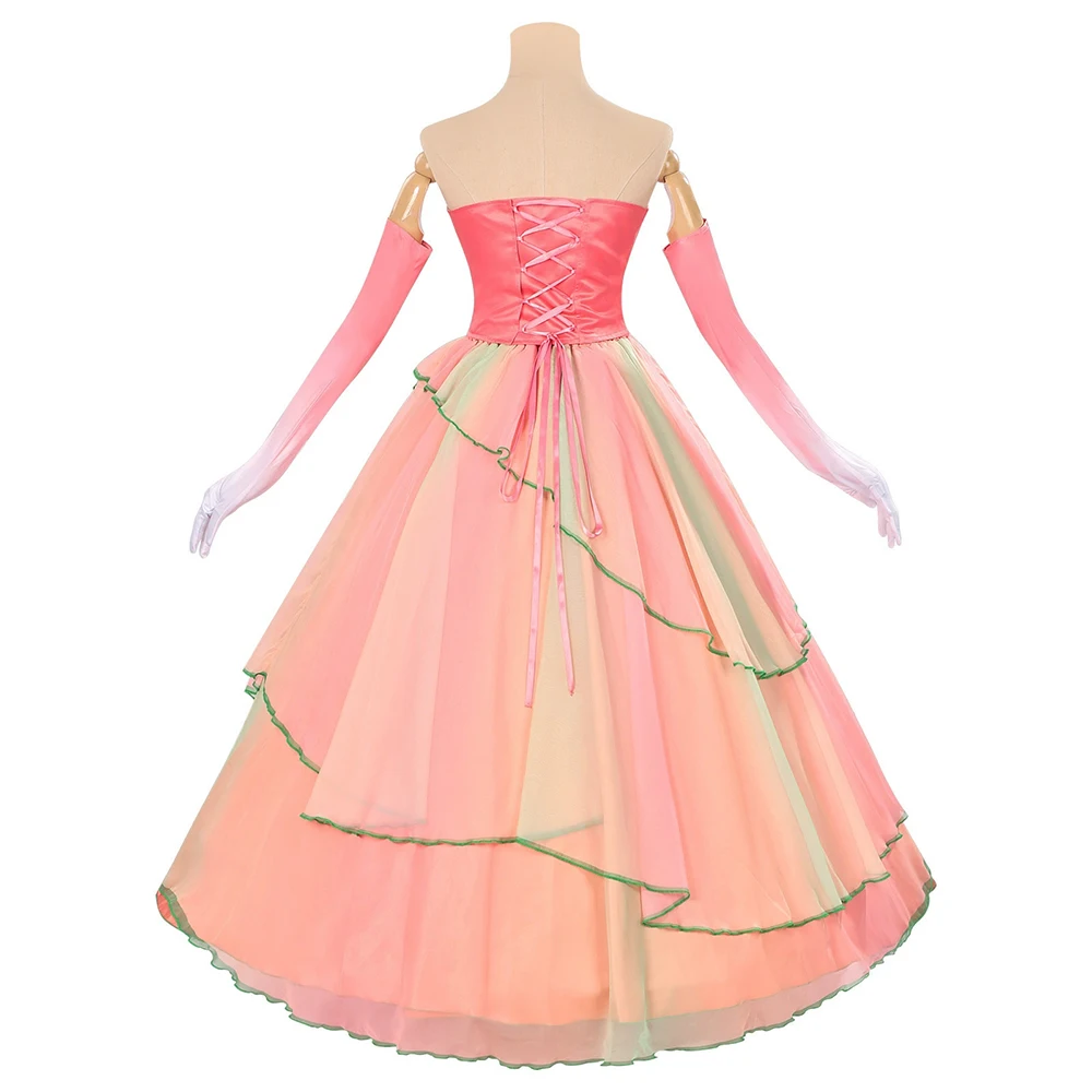 ชุดคอสเพลย์เจ้าหญิงกลินดาจากภาพยนตร์วิคิด ฟอร์ กู๊ด สำหรับผู้หญิง เสื้อ กระโปรง ชุดเต็ม ชุดยูนิฟอร์มสำหรับการแสดงบนเวที งานคาร์นิวัล และงานแฟนซี