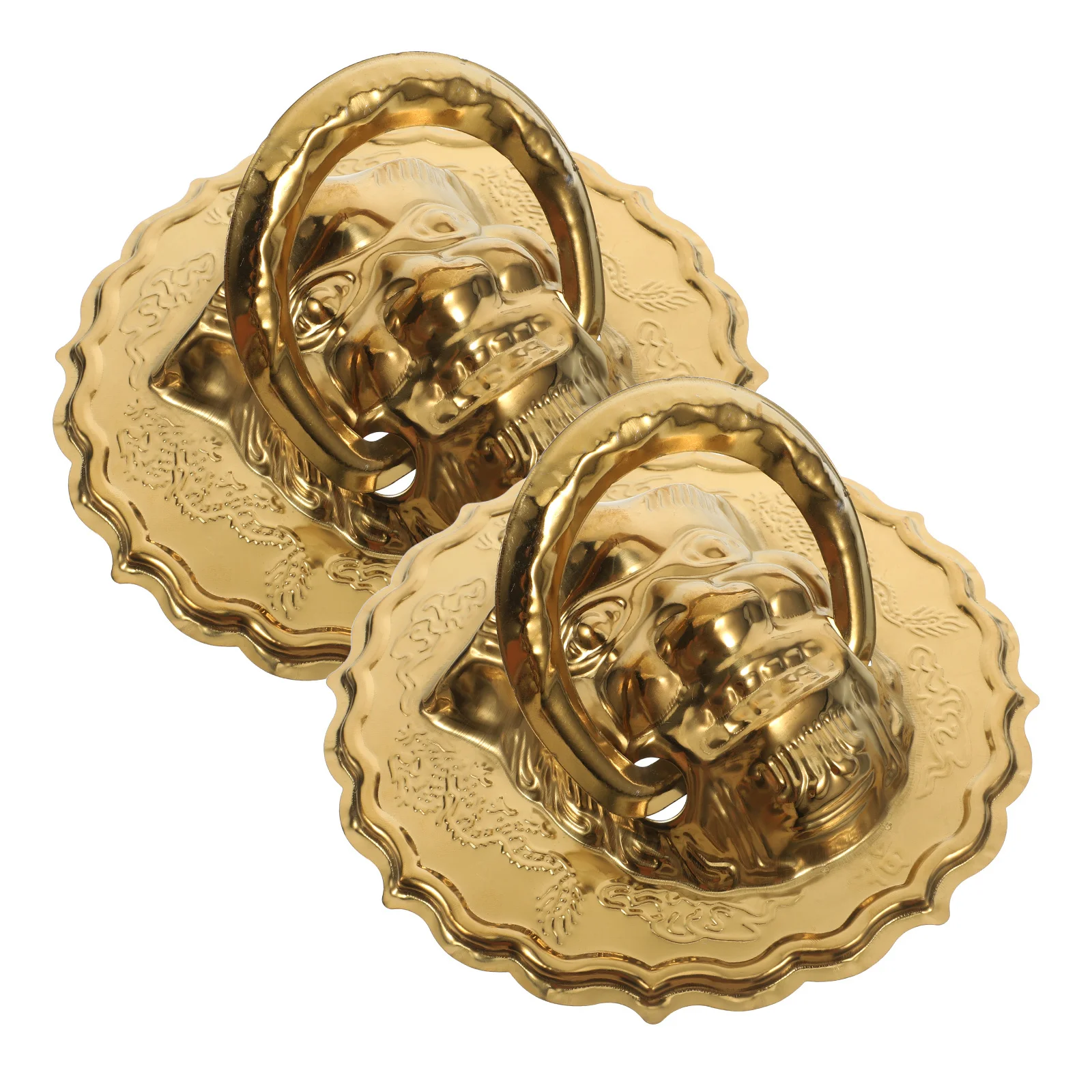 

2Pcs Golden Qilin Head Door Pull Handle New Chinese Style Large Ring Vintage Front Door Knocker for Home Decor Decoration