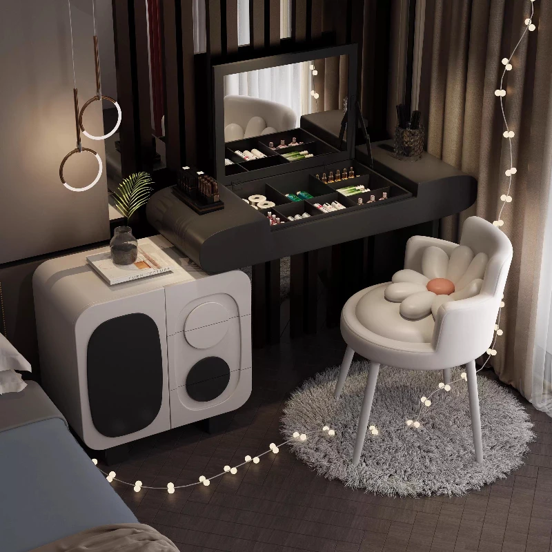 منضدة الزينة الحديثة الرخيصة أوروبا الإضاءة التخليص الأبيض دولاب الزينة أدراج الملابس البريد ماكياج الأثاث غرفة نوم
