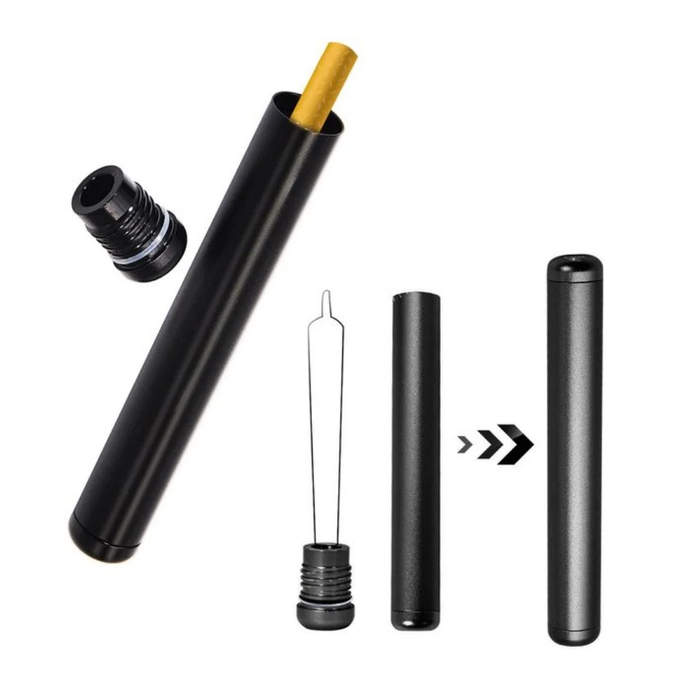 

110mm Aluminum Alloy Cigarette Storage Tube with Sealing Strip Horn Tube Moisture-Proof and Shock-Resistant Cigar Accessories