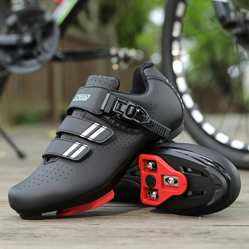 Herren-Radschuhe, kompatibel mit Peloton Indoor-Fahrradpedalen, Clip-On-Straßenradschuhe, vorinstalliert mit Look Delta Cleats – Detail 5