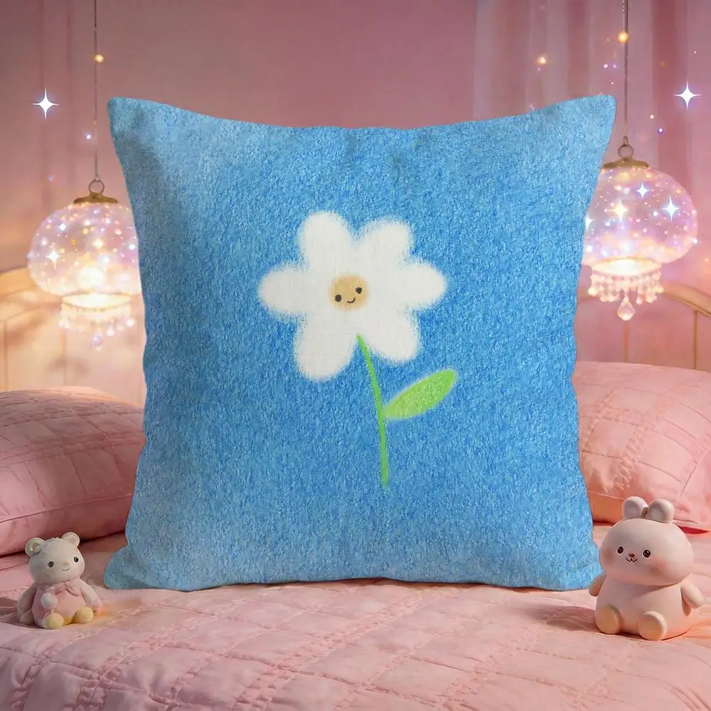 Cozy Cute Textured Art Cushion Cover Premium Comfort Reversible Pillow Cove -Two in One Design for Any Room & Car Interior