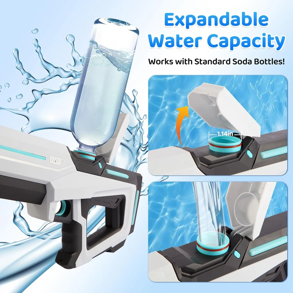 Elektryczne pistolety na wodę Oike dla dorosłych i dzieci, automatyczne ssanie, letnia gra na zewnątrz, plaża, basen, zabawka-wodoodporna pistolet na wodę, prezenty dla chłopców i dziewcząt.