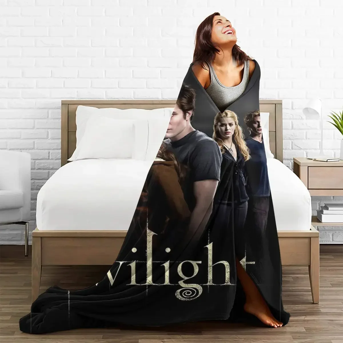 بطانية من الفانيلا لغرفة النوم ، غطاء سرير ناعم دافئ ، فيلم خيالي رومانسي ، مكتب سفر ، تصميم الشفق ، هدية عيد ميلاد