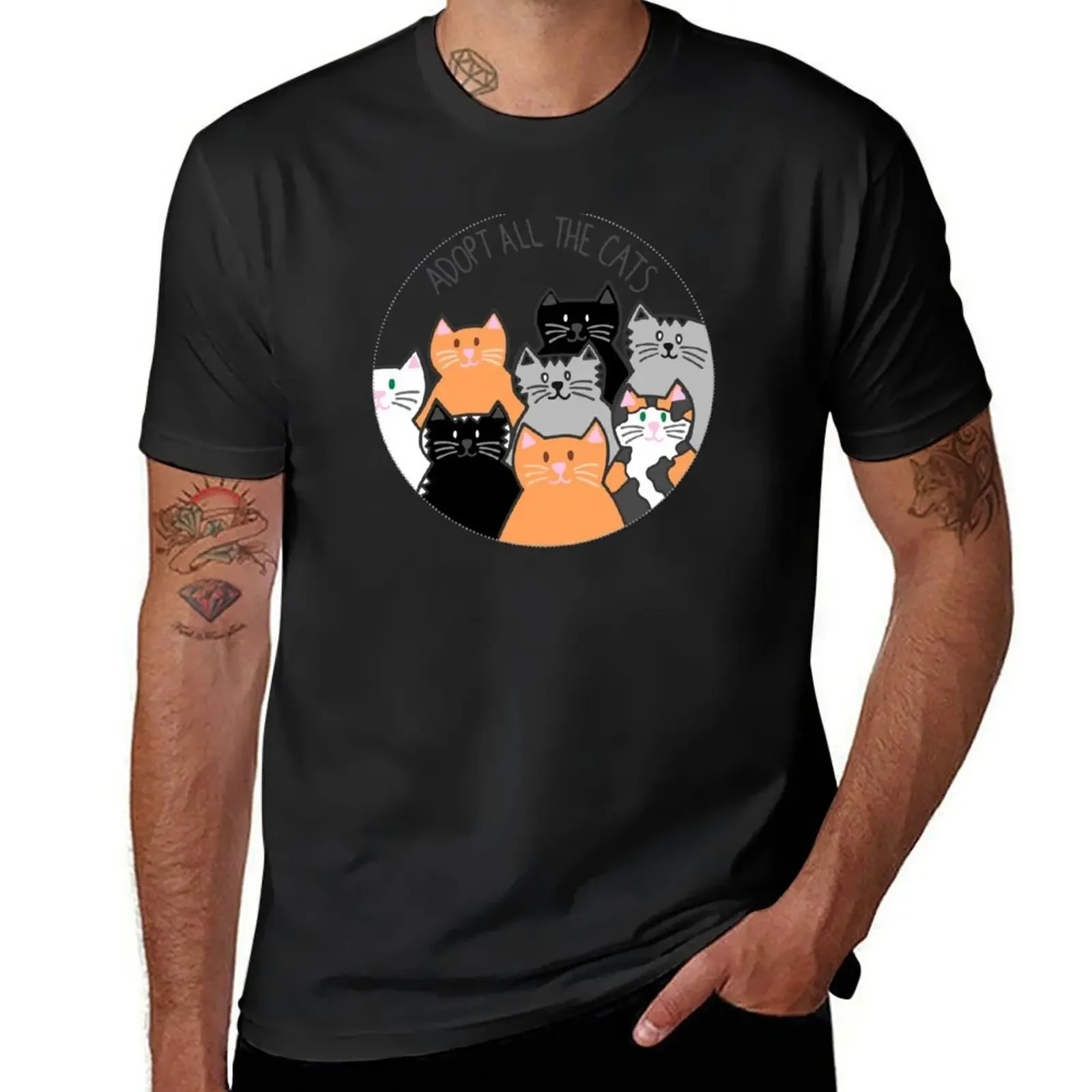 Adopt All the Cats T-Shirt summer clothes aesthetic clothes heavyweights vintage t shirt men