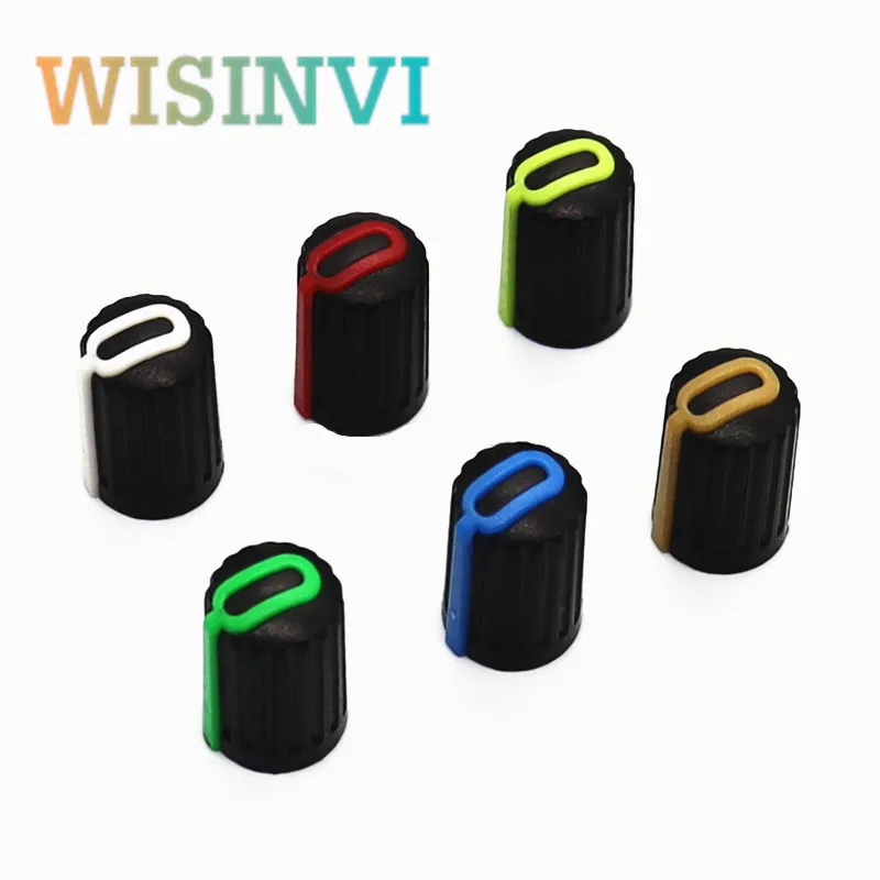10pcs Plastic Knob Cap Mixer Adjustment Knob potentiometer knob cap Diameter 10.5mm Height 16mm D-Shaped Inner Hole 6mm