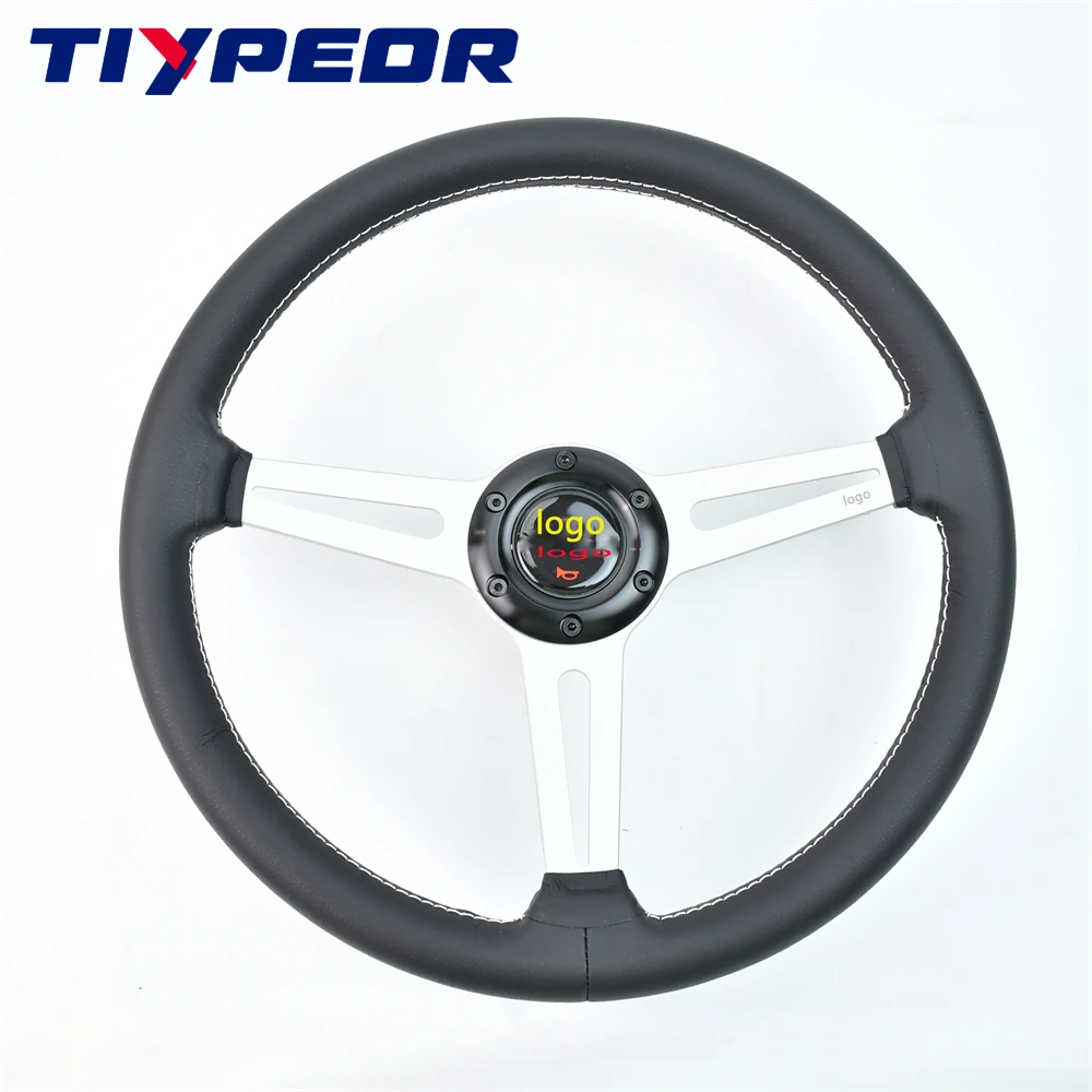 

Black microfiber leather 45mm deep modified 350mm sports steering wheel, 14-inch racing steering wheel