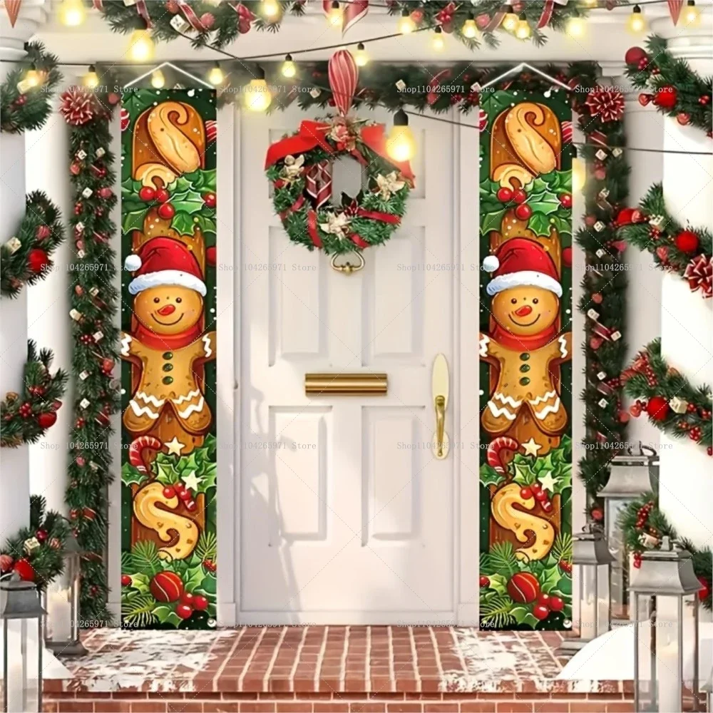 VIKAMA Party-Hintergrund mit Weihnachtsmotiv, Türpaare, festliche Familientreffen, Weihnachtsdekoration für drinnen und draußen