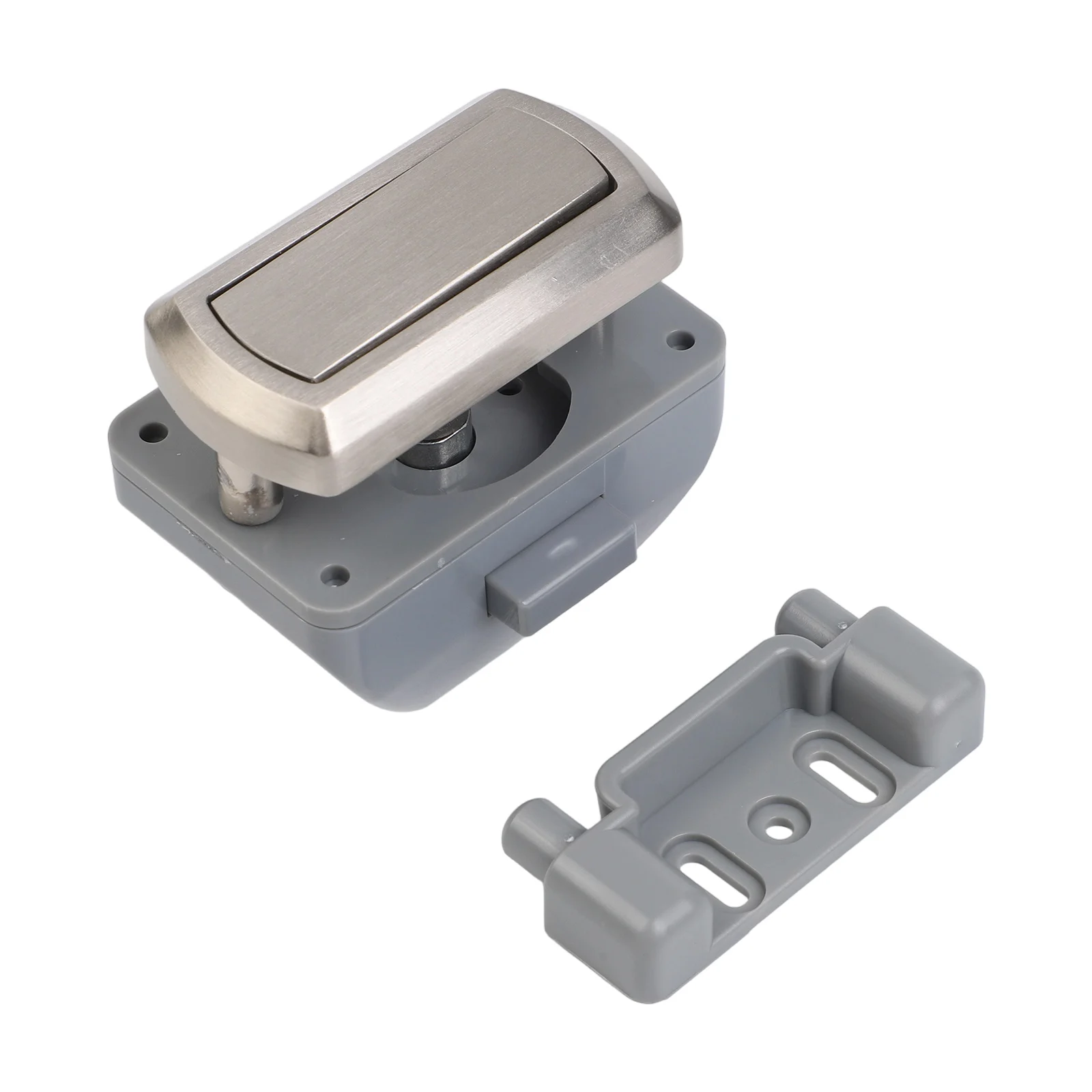 1 Piece Chrome Push Button Drawer Lock Catch For Swift Zinc Alloy Replacement Door Hardware Mechanism