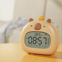Bedside  Clock Alarm Children's Sleep Trainier Temperature Display With Rechargeable Control Digital Cute Capybara