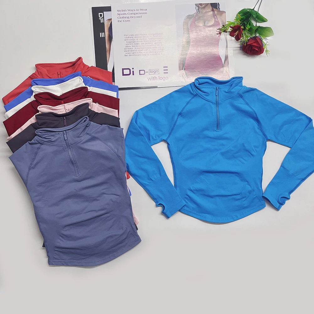 

Long Sleeve Impact Half Zippy Gym Top Running Jacket Women Yoga Sports clothing Gym Fitness Workout Pilates Clothes