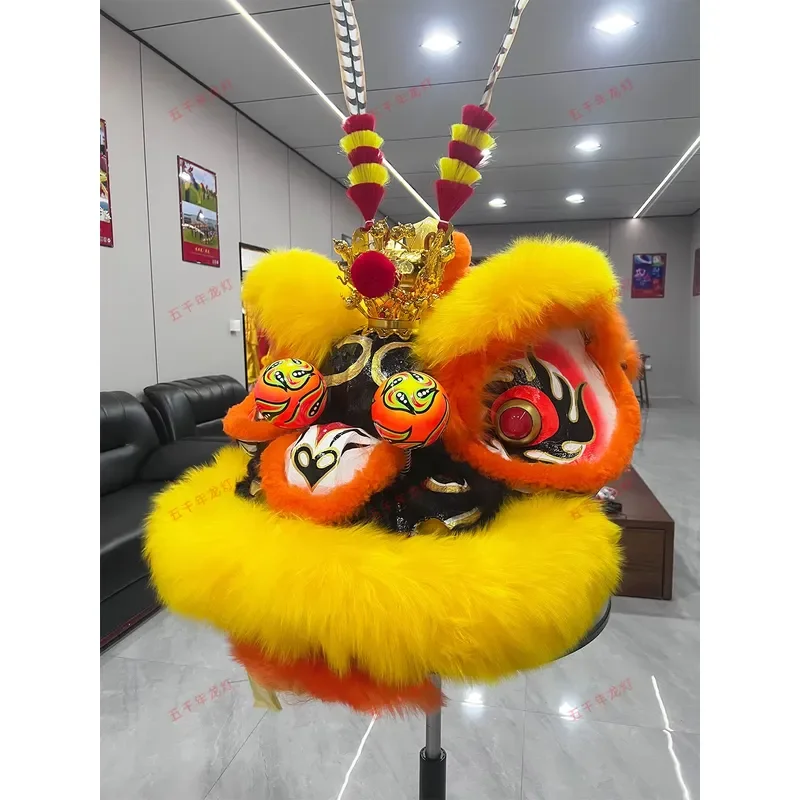 Wool South Lion Dance Props Foshan Lion with Luminous Smiley Face Martial Arts Equipment