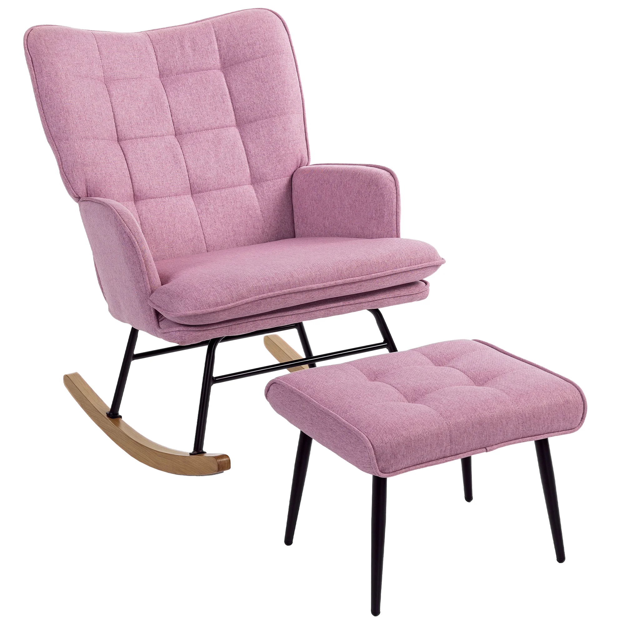 HOMCOM Silla Mecedora con Reposapiés con