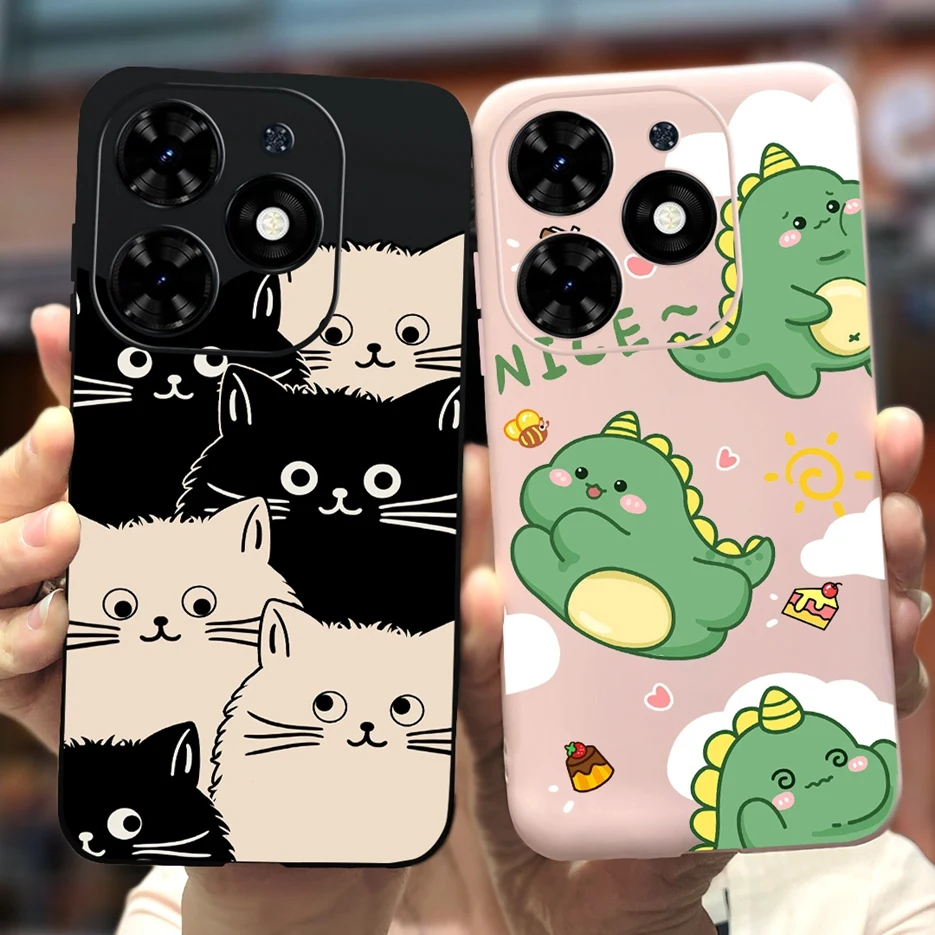 For Tecno Spark Go 2024 Case Tecno Pop 8 Pop8 Cute Candy Painted Cover Soft Silicone Phone Case For Tecno Spark Go 2024 BG6 Bags