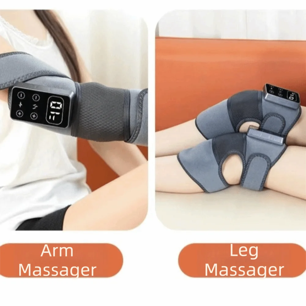 3 in 1 Electric Knee Massager Rechargeable Breathable Knee Elbow Brace Adjustable Temperature Joint Heating Massager Household