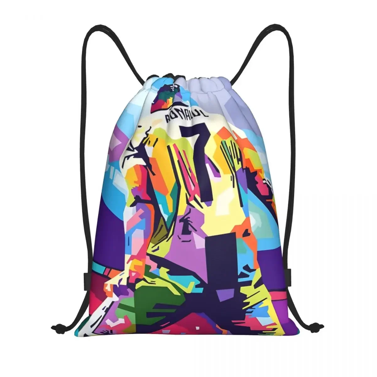 Drawstring bag Storage Portable Handbags Cristiano Pop Art Grocery Shopping Shoulder bags foldable Travel Bag