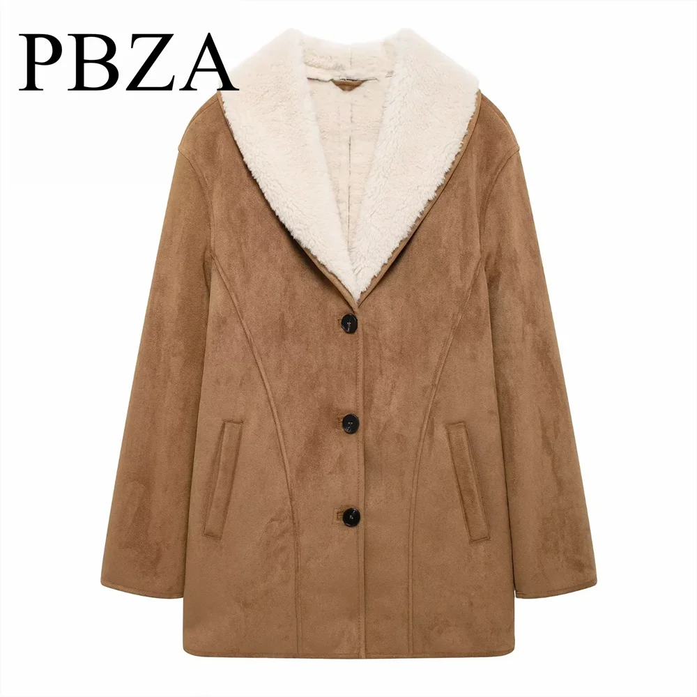 

2024 Autumn/Winter New Product Women's Wear Simple and Versatile Style Flip Collar Long Sleeve Coat Coat