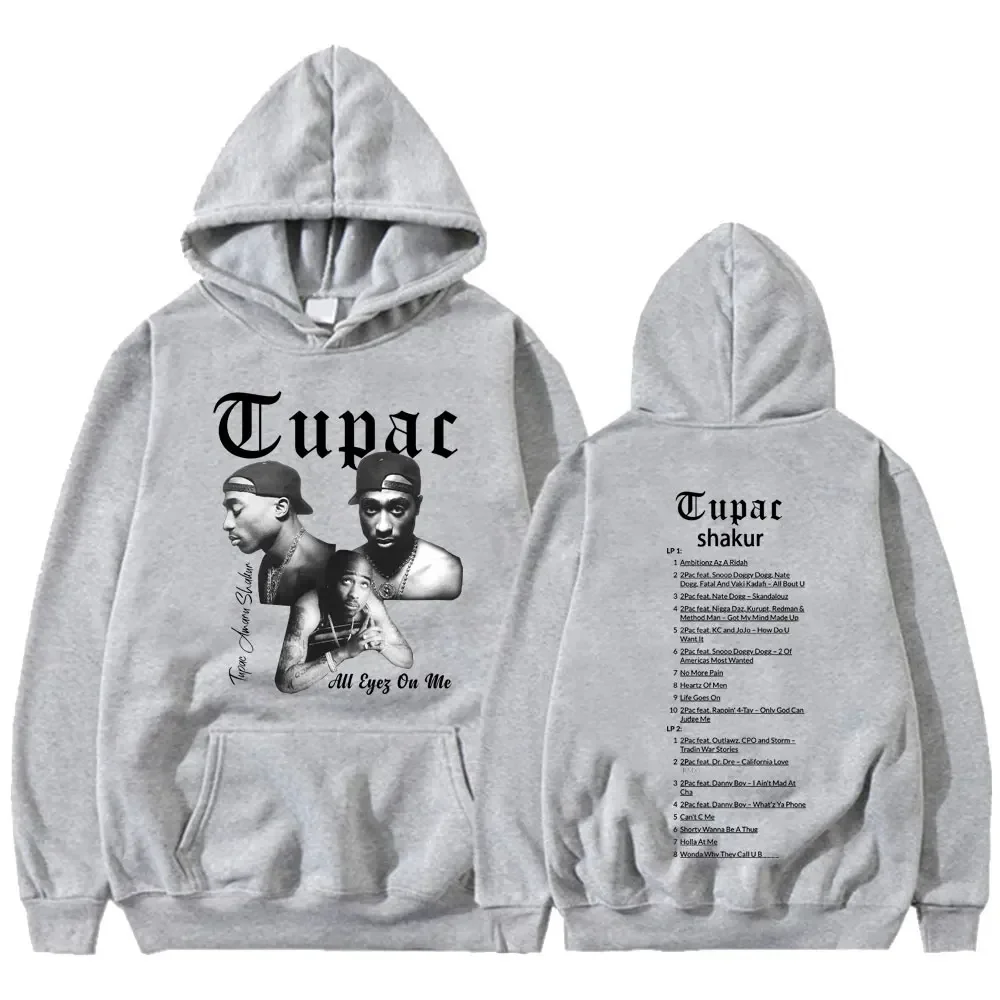 Rapper Tupac 2pac Print Hip Hop Hoodie Male Streetwear Vintage Sweatshirt Fashion Hoodies Men Women Oversized Fleece Tracksuit