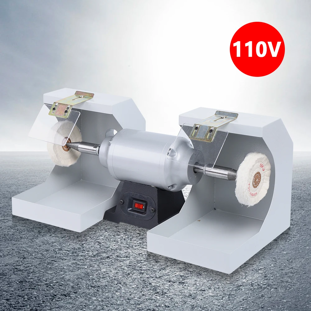 Polisher 110V Double Top Electric Polishing Machine Laboratory Lathe Buffing Grinder for Jewelry