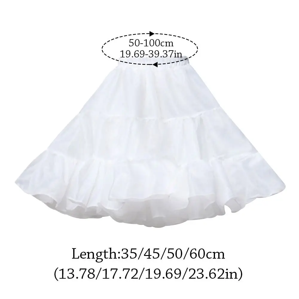 Fashion Without hoop Petticoat White JK Underskirt Crinoline Breathable Cosplay Flower Dress Accessories image 6